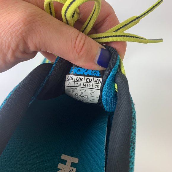 Men's Hoka One One Mach ProFly Running Shoe Green Teal - Picture 6 of 7